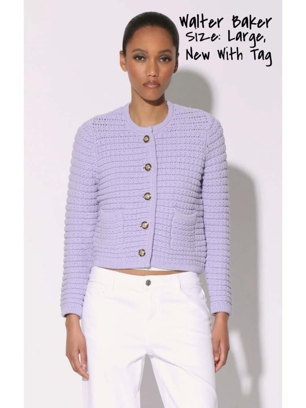 Walter Baker Janis Lavender Cardigan for Women - Size Large, New with Tags